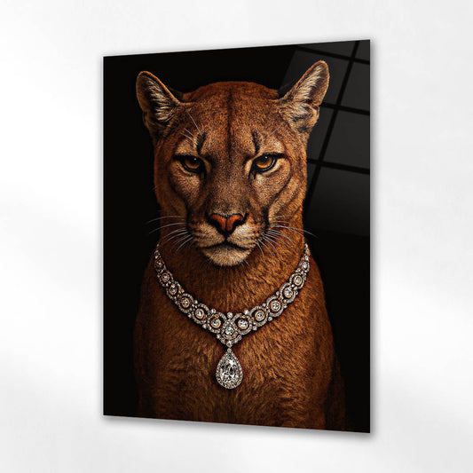 Lüks Puma Elmas Kolye Cam Tablo