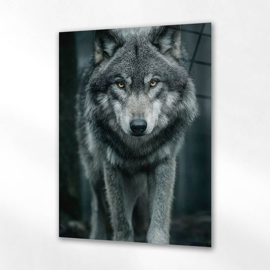 Gizemli Kurt Orman Cam Tablo
