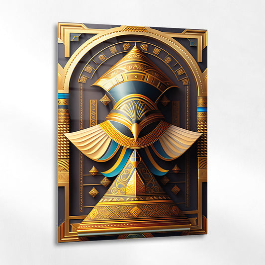 Antik Mısır Horus Sembolü Cam Tablo 4 mm Temperli Cam Tablo - Ev, ofis dekorasyon