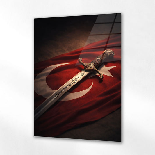 Sancaklı Kılıç Milli Mücadele Temalı Cam Tablo