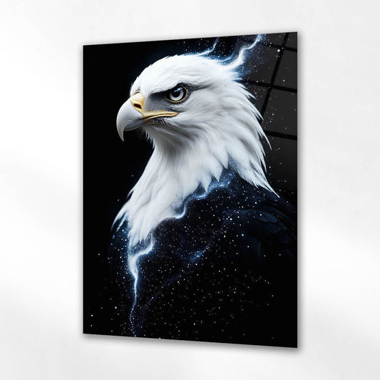 Kozmik Kartal Modern Sanat Cam Tablo