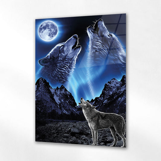 Kurt Uluma Ay Işığı Fantastik Cam Tablo - 4 mm Temperli Cam Tablo - Ev, ofis dekorasyon