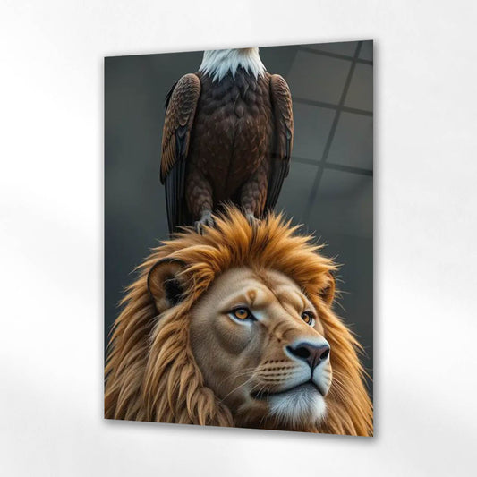 Aslan ve Kartal Zirve Cam Tablo