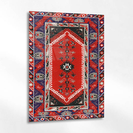 Geleneksel Etnik Kilim Cam Tablo