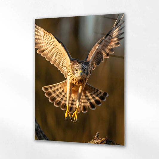 Doğal Uçan Şahin Yakın Plan Cam Tablo