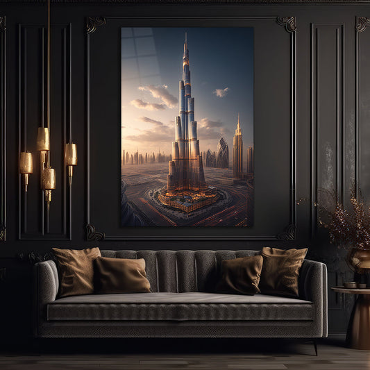 Burj Khalifa Dubai Glass Wall Painting