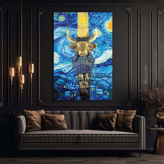 Van Gogh's Painting and a Symbolic Glass Wall Painting from Ancient Iraqi Artifacts