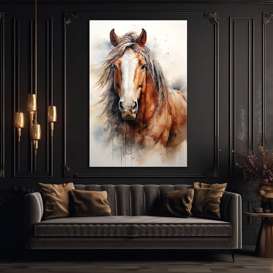 Abstract Horse Art Glass Wall Painting