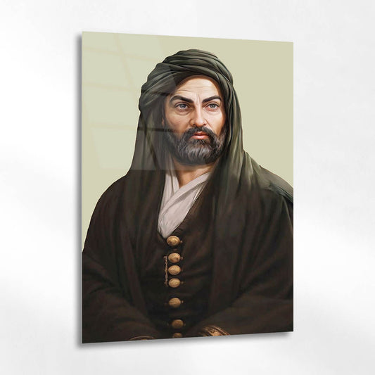 Hz. Ali Portre Cam Tablo – Klasik İslami Portre