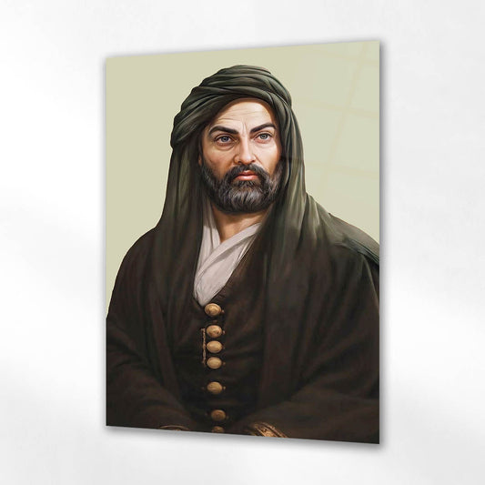 Hz. Ali Portre Cam Tablo – Klasik İslami Portre