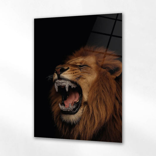 Lüks Aslan Elmas Detay Cam Tablo