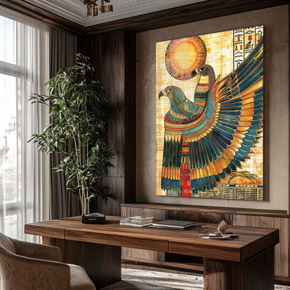 Antik Mısır Kartalı - 4 mm Temperli Cam Tablo - Ev, ofis dekorasyon