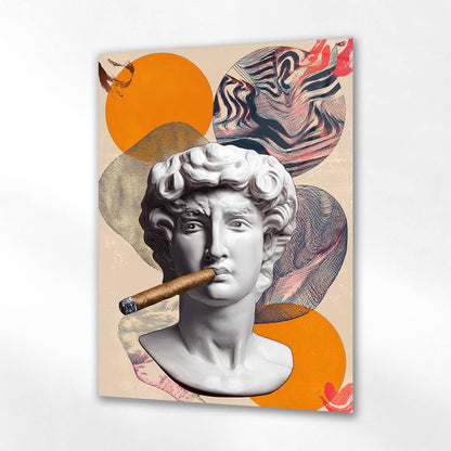 Puro İçen Davut Heykeli Pop Art Cam Tablo