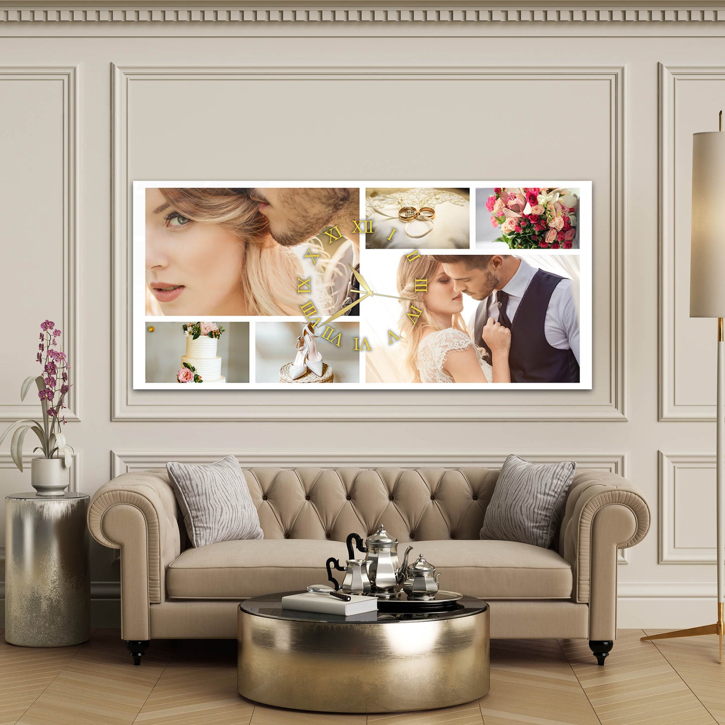 Kişiye Özel Fotoğraflı Cam Saatli Tablo 4mm