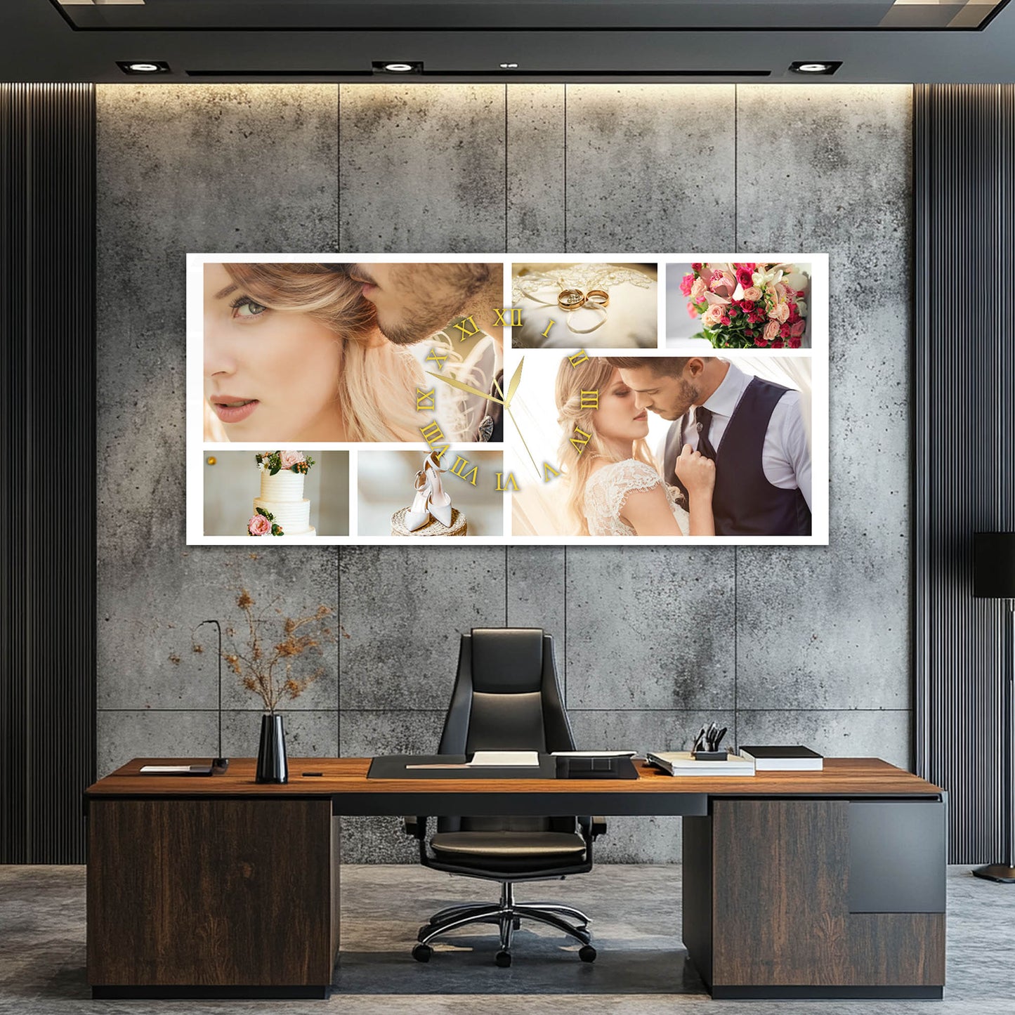 Kişiye Özel Fotoğraflı Cam Saatli Tablo 4mm