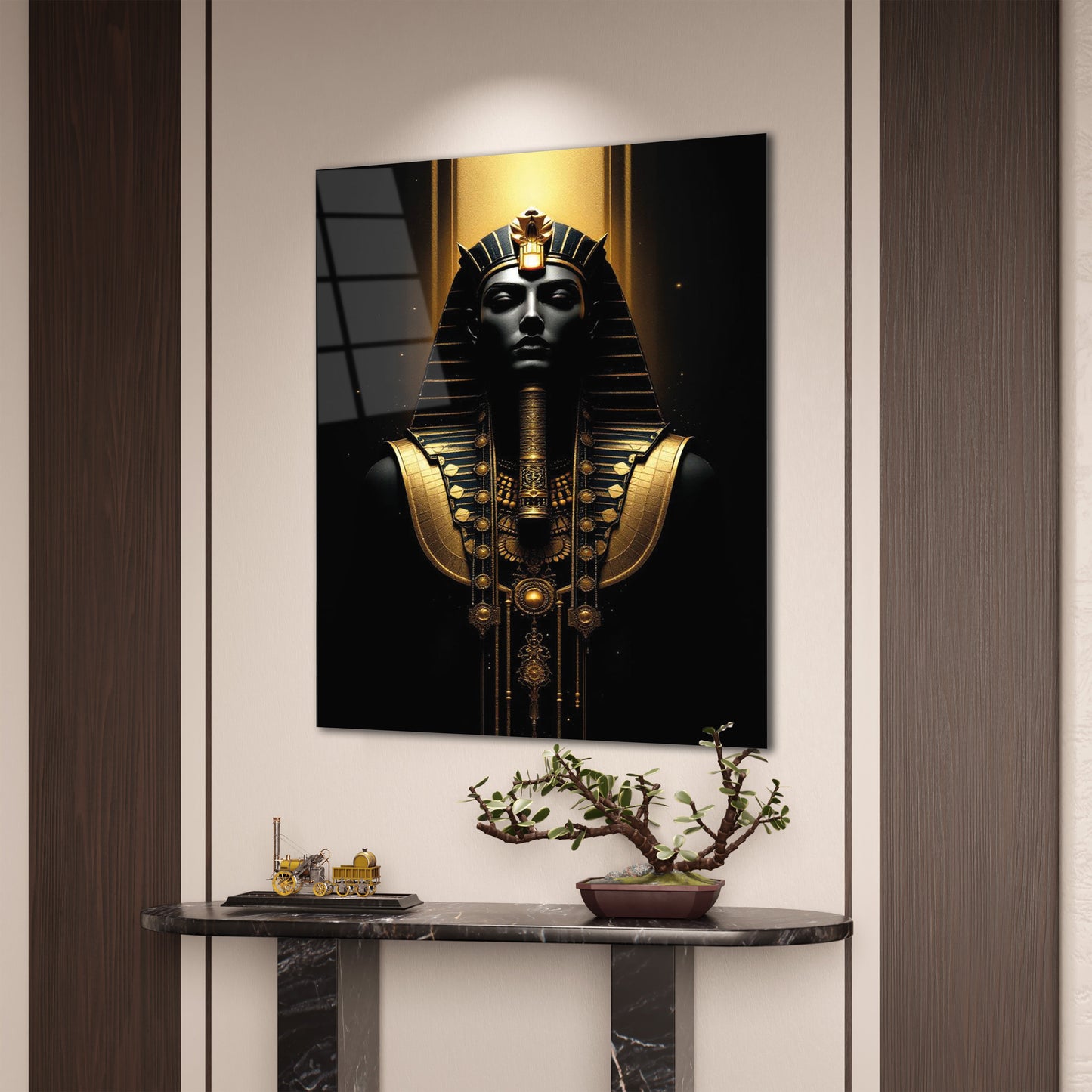 Altın Firavun Cam Tablo - 4 mm Temperli Cam Tablo - Ev, ofis dekorasyon