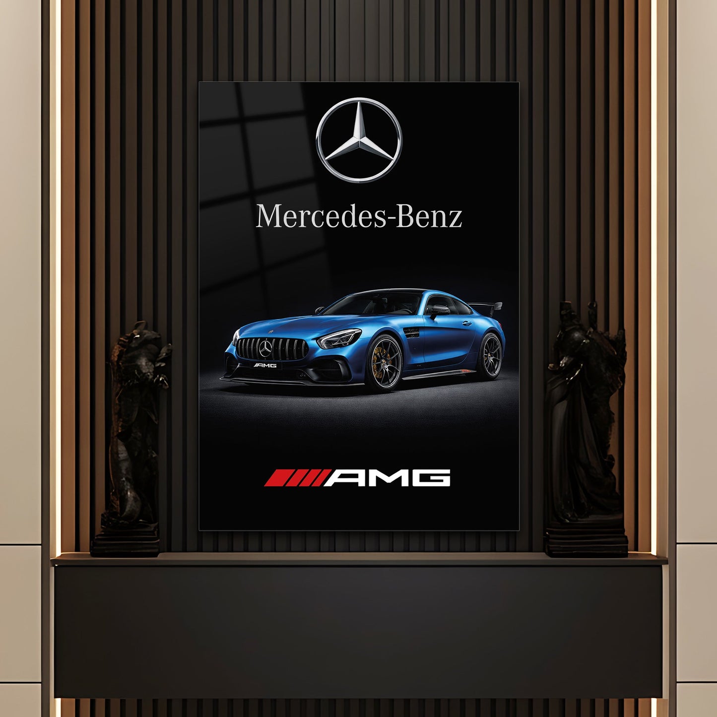 Mercedes-Benz AMG Cam Tablo – Spor Otomobil ve Logo Tasarımı