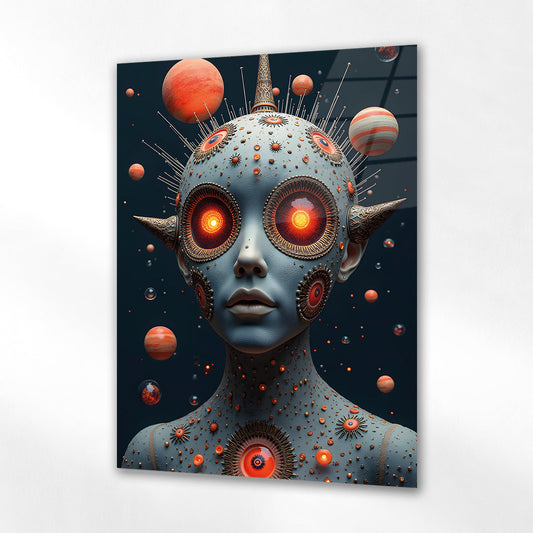 Kozmik Zihin Cam Tablo - 4 mm Temperli Cam Tablo - Ev, ofis dekorasyon