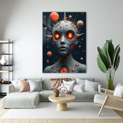 Kozmik Zihin Cam Tablo - 4 mm Temperli Cam Tablo - Ev, ofis dekorasyon