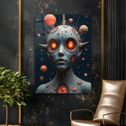 Kozmik Zihin Cam Tablo - 4 mm Temperli Cam Tablo - Ev, ofis dekorasyon