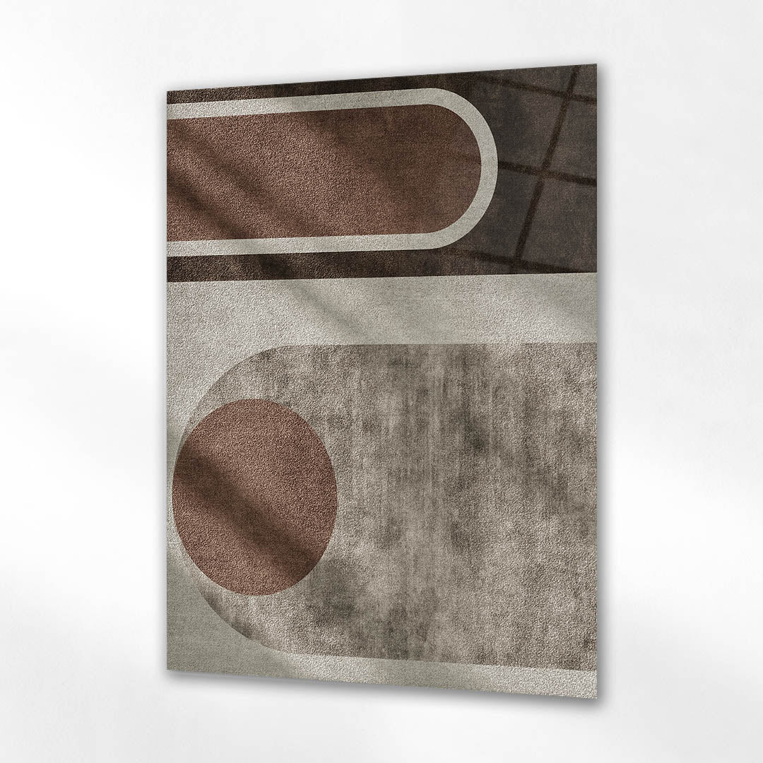 Bauhaus Tarzı Minimalist Kahverengi Cam Tablo