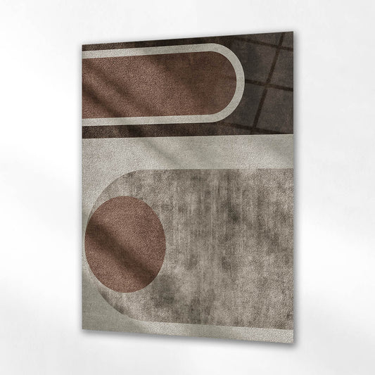 Bauhaus Tarzı Minimalist Kahverengi Cam Tablo