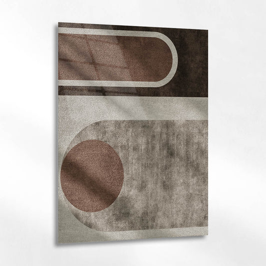 Bauhaus Tarzı Minimalist Kahverengi Cam Tablo