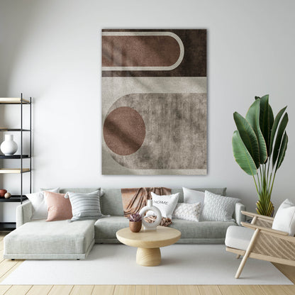 Bauhaus Tarzı Minimalist Kahverengi Cam Tablo