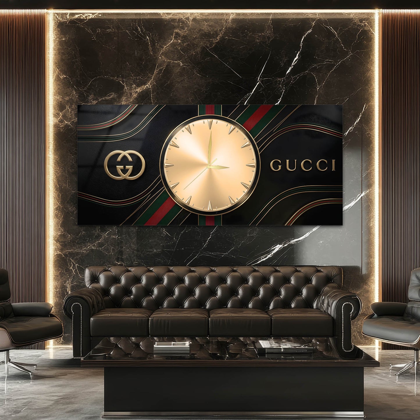 Guccii Lüks Cam Tablo Saat