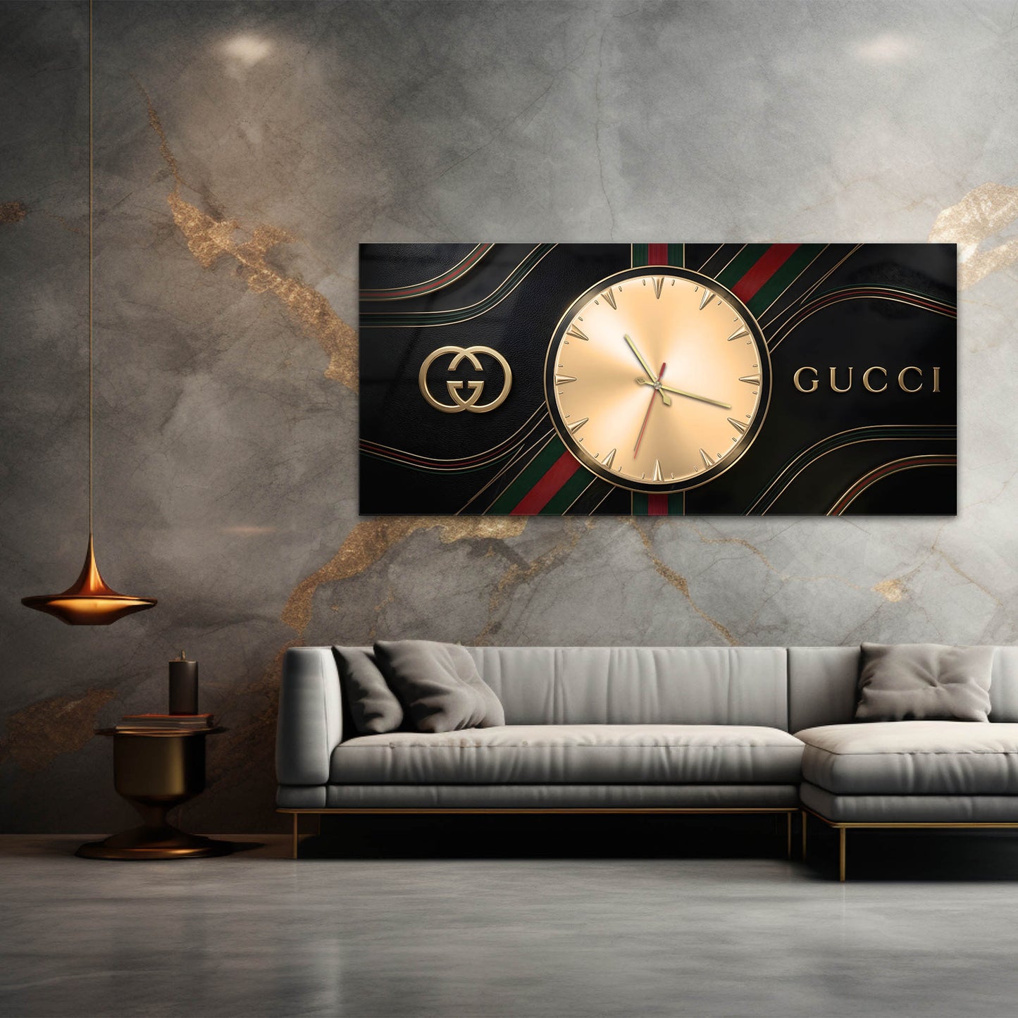 Guccii Lüks Cam Tablo Saat