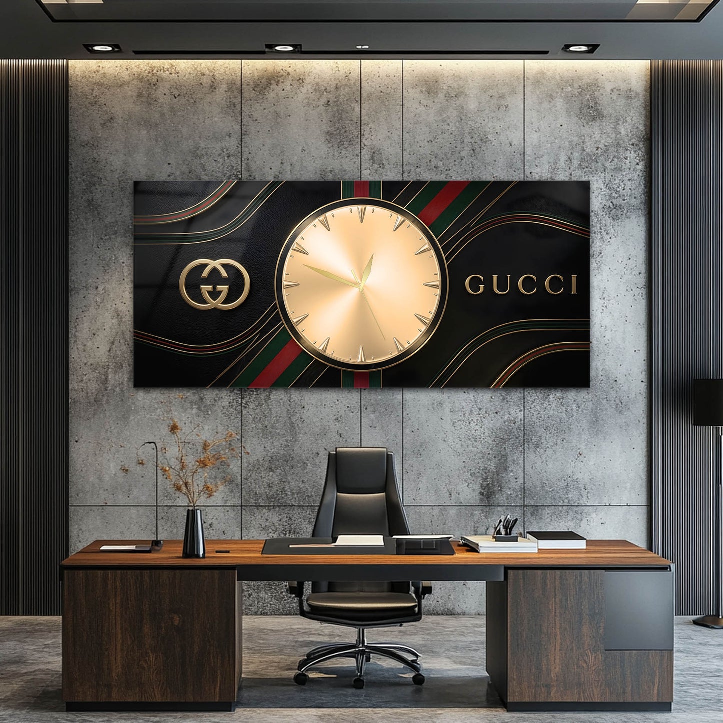 Guccii Lüks Cam Tablo Saat