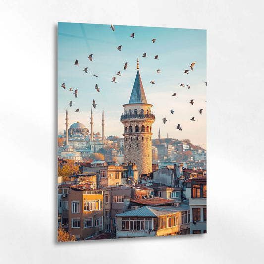 Galata Kulesi Manzarası İstanbul Cam Tablo