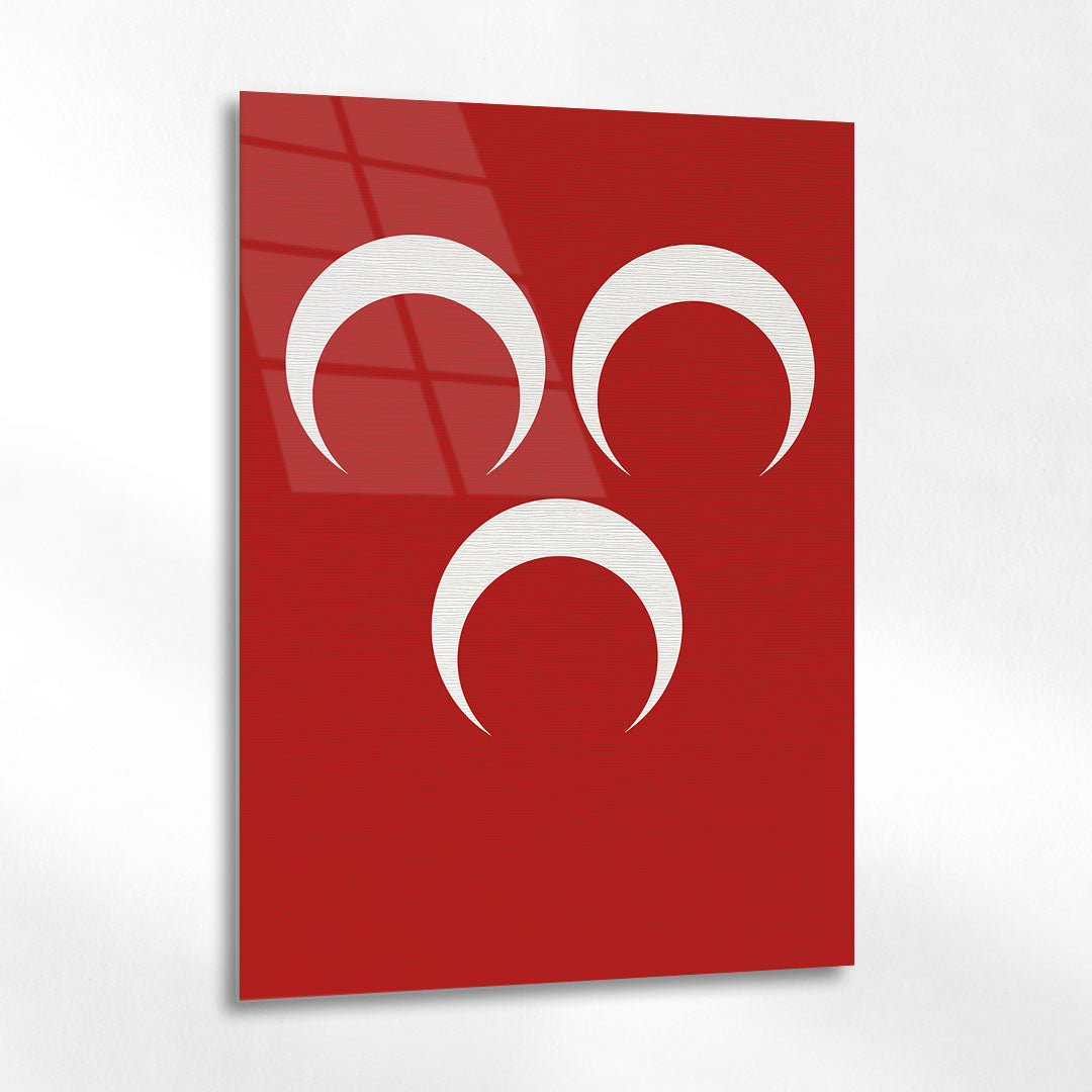 Üç Hilal Osmanlı Milli Sembol Cam Tablo