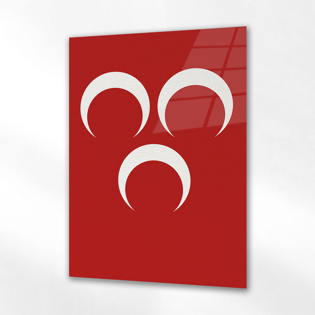 Üç Hilal Osmanlı Milli Sembol Cam Tablo