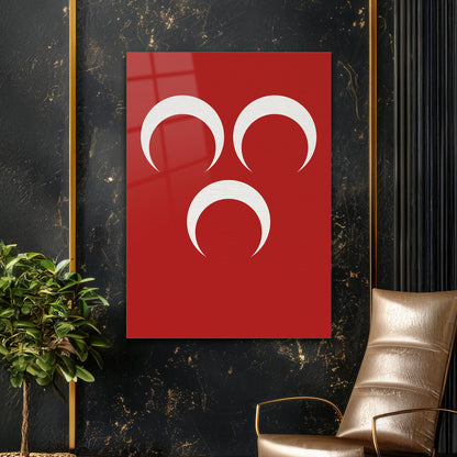 Üç Hilal Osmanlı Milli Sembol Cam Tablo