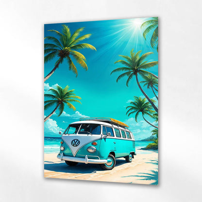 Retro Volkswagen Sahil Cam Tablo