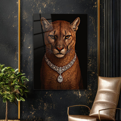 Lüks Puma Elmas Kolye Cam Tablo