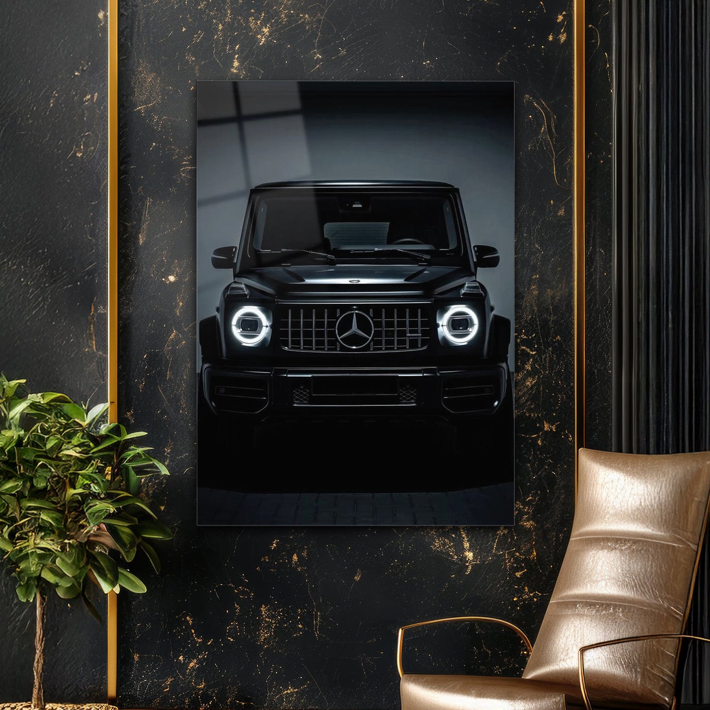 Mercedes-Benz G Serisi Cam Tablo – Siyah SUV Ön Görünüm