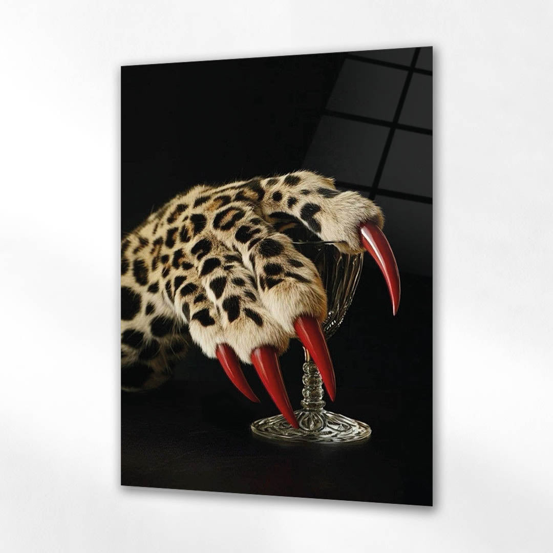 Leopar Pençe Detay Cam Tablo