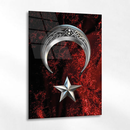 Ay Yıldız Milli Sembol Modern Cam Tablo