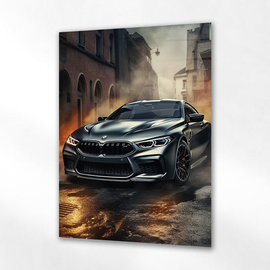 BMW M Serisi Cam Tablo – Spor Otomobil Şehir Sahnesi