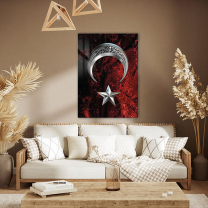 Ay Yıldız Milli Sembol Modern Cam Tablo