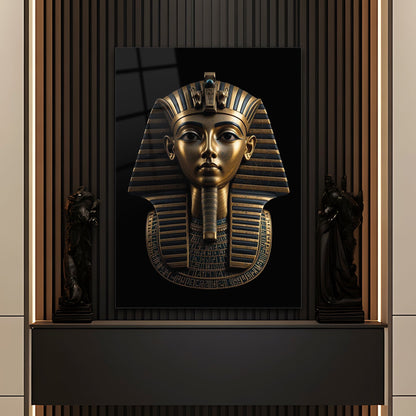 Antik Mısır Firavun Büstü Cam Tablo - 4 mm Temperli Cam Tablo - Ev, ofis dekorasyon