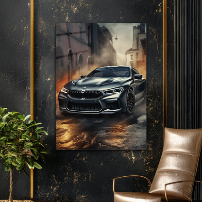 BMW M Serisi Cam Tablo – Spor Otomobil Şehir Sahnesi