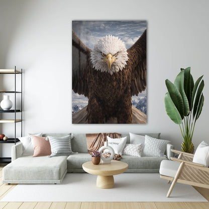 Kanatlarını Açmış Kartal Cam Tablo