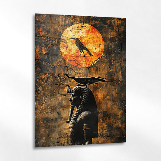 Antik Mısır Horus ve Firavun Cam Tablo