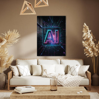 Yapay Zeka Çekirdeği Cam Tablo - 4 mm Temperli Cam Tablo - Ev, ofis dekorasyon