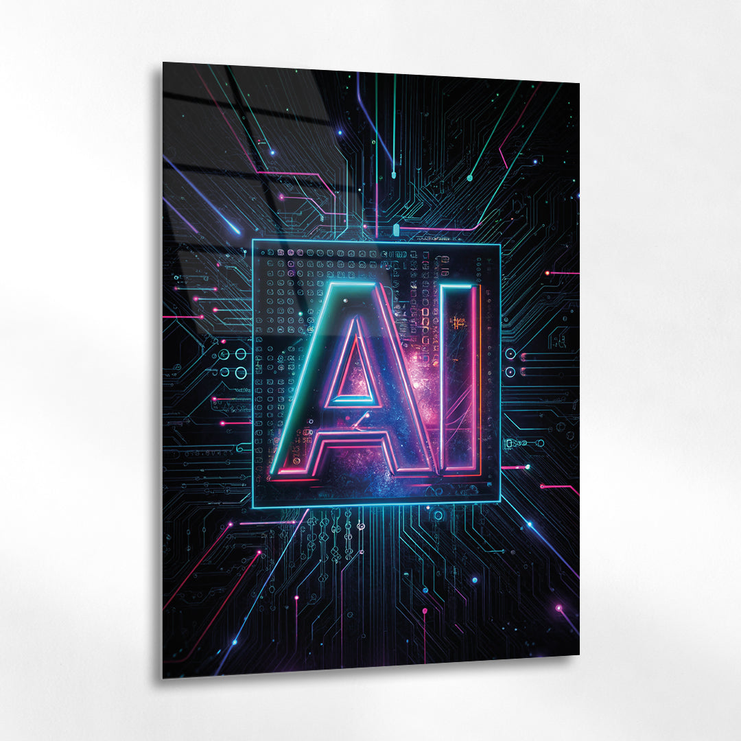 Yapay Zeka Çekirdeği Cam Tablo - 4 mm Temperli Cam Tablo - Ev, ofis dekorasyon