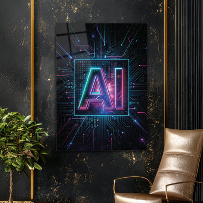 Yapay Zeka Çekirdeği Cam Tablo - 4 mm Temperli Cam Tablo - Ev, ofis dekorasyon
