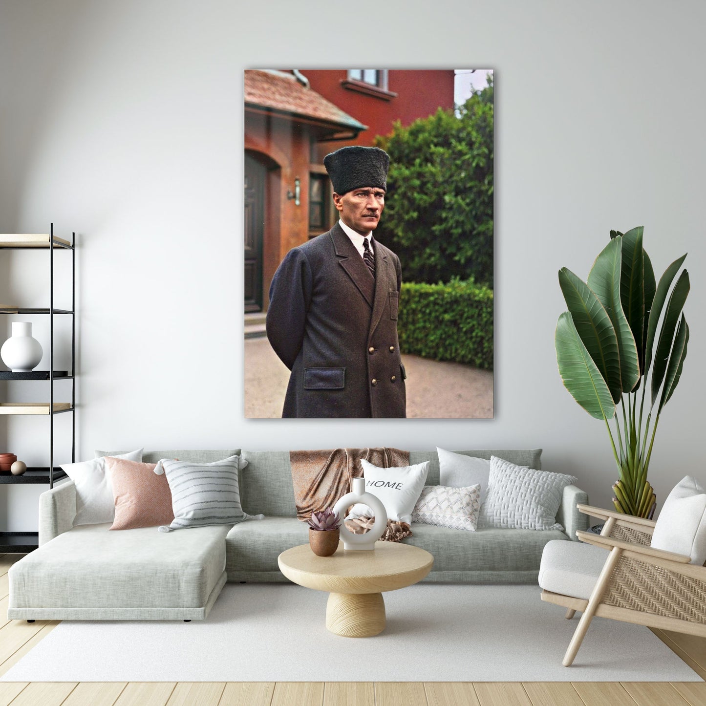 Atatürk Klasik Dış Mekân Portre Cam Tablo - 4 mm Temperli Cam Tablo - Ev, ofis dekorasyon